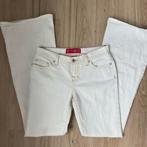 Vintage Y2K GLO white low rise bootcut jeans